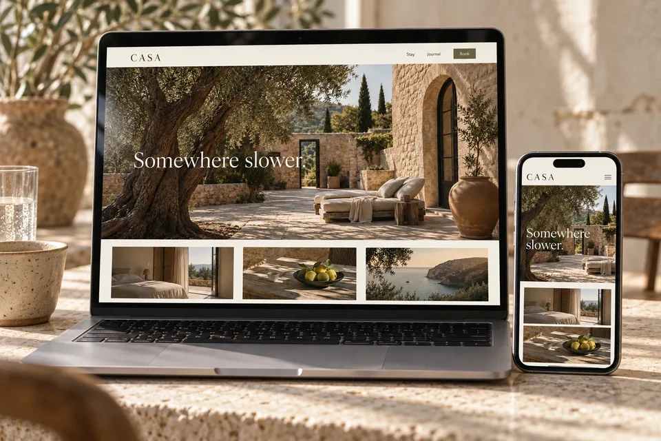 Concept design showing websites on modern devices